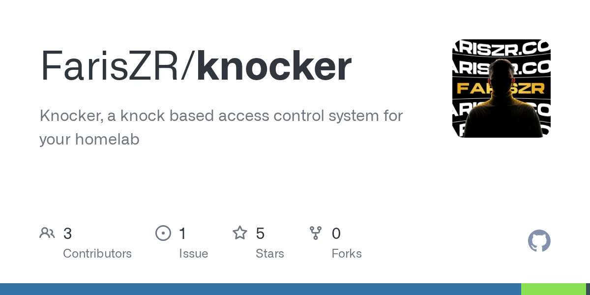 hackernewstop5's tweet image. Knocker, a knock based access control system for your homelab #HackerNews
github.com/FarisZR/knocker