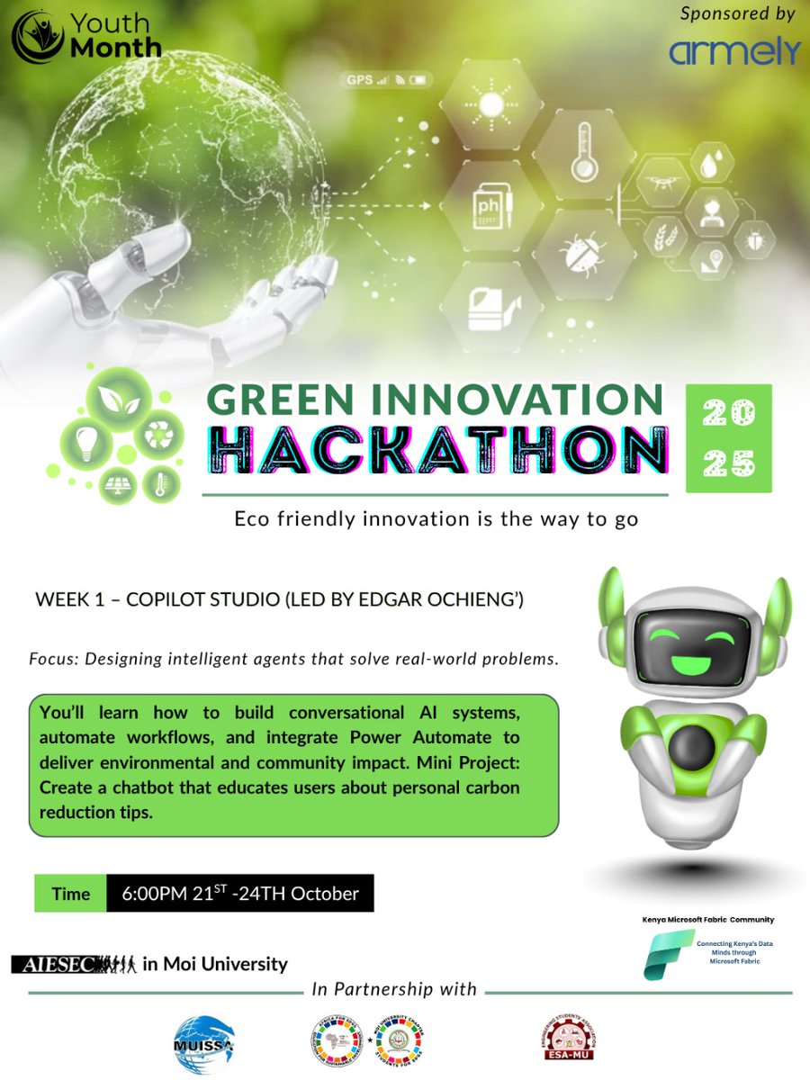 wudan_champ's tweet image. 🌞

Guess who’s back?

youtube.com/@armelyarmely

The #GreenEconomyHackathon squad 💻🌿

The energy? Still high.

The ideas? Still wild.

The mission? Still impact. 💚

#YouthMonth2025 #EcoRevolution