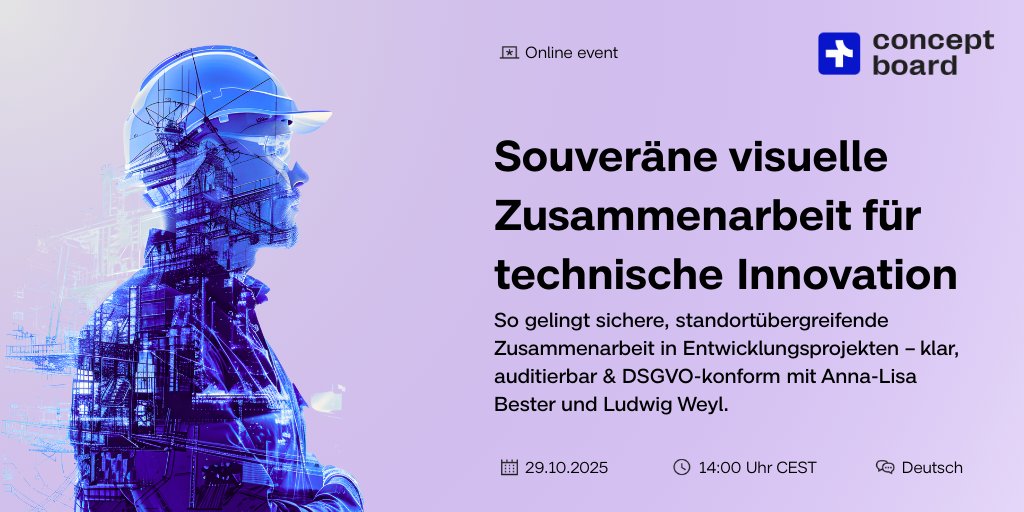 ConceptboardApp's tweet image. Engineering- und Fertigungsteams brauchen schnelle Prozesse, ohne an Sicherheit oder Nachvollziehbarkeit zu verlieren.
Im Webinar zeigen wir Dir, wie Conceptboard Prozesse visualisiert, Freigaben dokumentiert &amp;amp; Teams effizient verbindet.

👉 Anmelden: ow.ly/ncIF50Xg5of