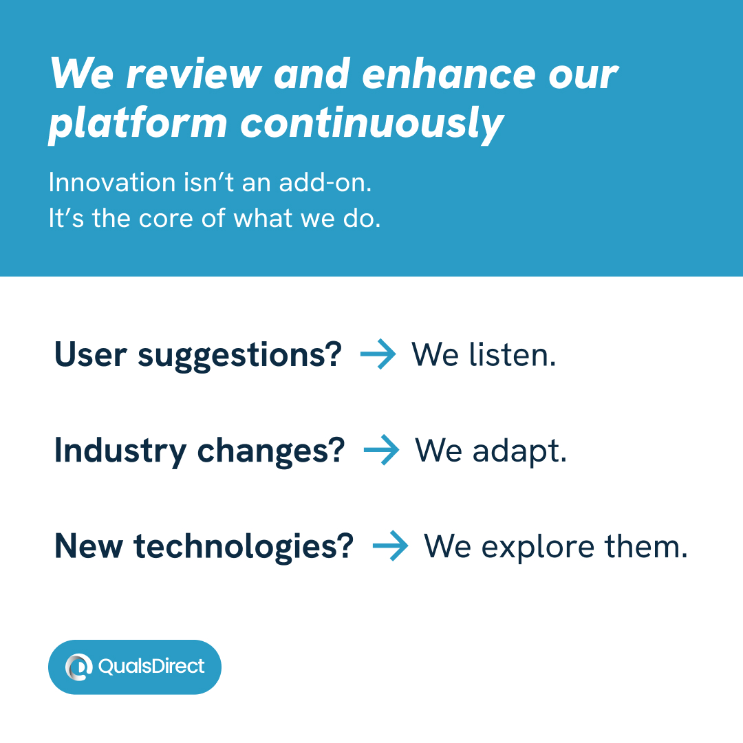 QualsDirect's tweet image. We review and enhance our platform continuously:
User suggestions? We listen.
Industry changes? We adapt.
New technologies? We explore them.
Innovation isn’t an add-on. It’s the core of what we do.
#Innovation #EducationTechnology #PlatformDevelopment