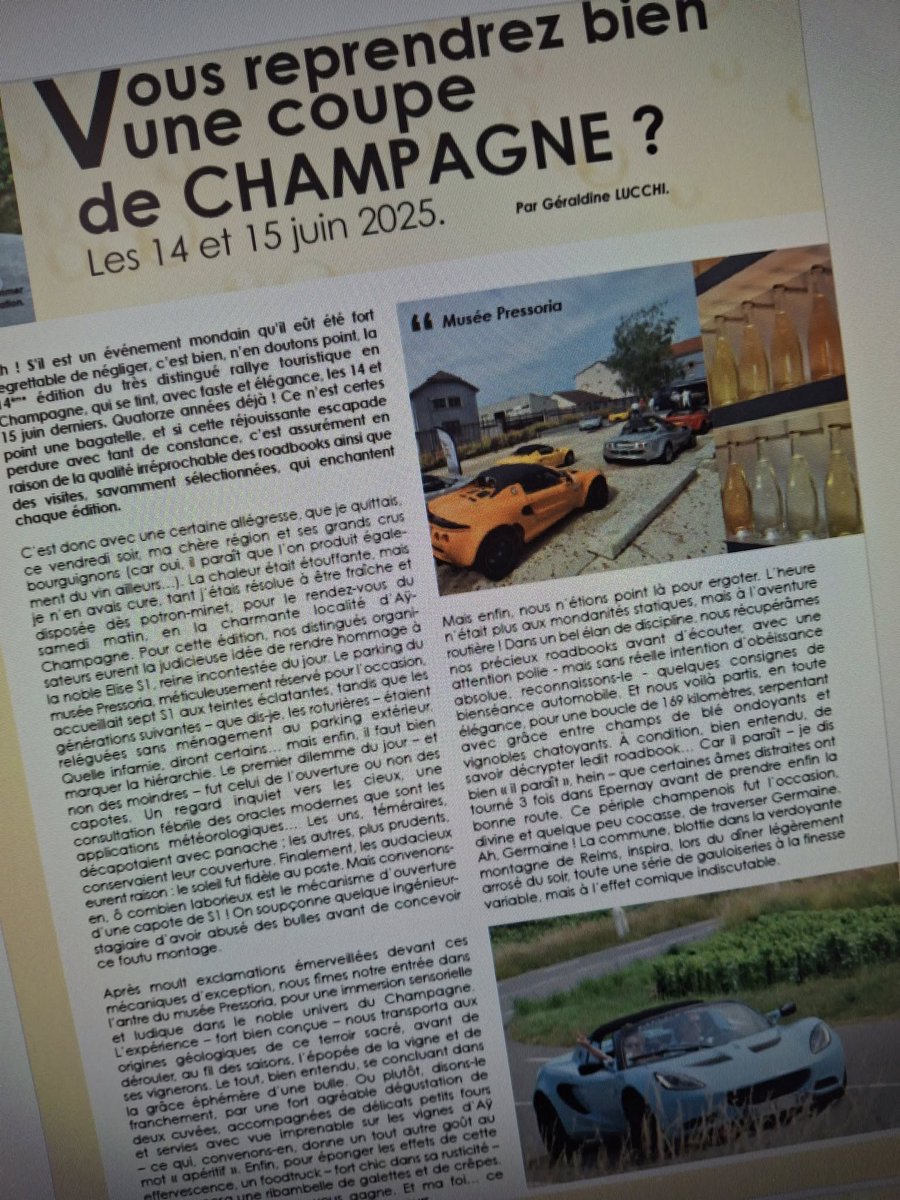 ClubLotusFrance's tweet photo. ViRAGES 25.3, voici quelques aperçus de la revue trimestrielle de 64 pages d' Octobre 2025 exclusivement réservée aux membres actifs. Bonne lecture 1/2 #ViRAGES #RevueCLF #ClubLotusFrance https://t.co/J3882t1wUU