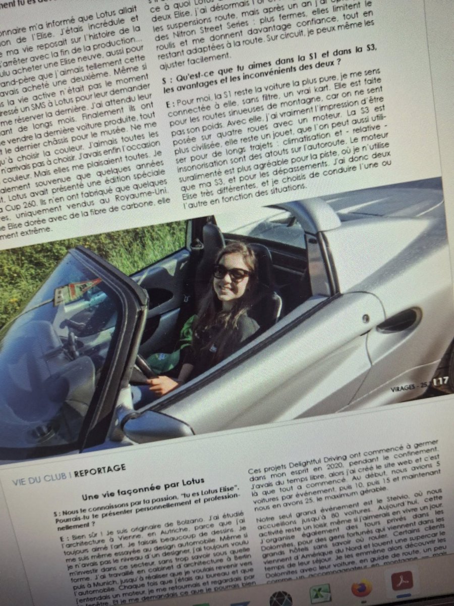 ViRAGES 25.3, voici quelques aperçus de la revue trimestrielle de 64 pages d' Octobre 2025 exclusivement réservée aux membres actifs. Bonne lecture 2/2 #ViRAGES #RevueCLF #ClubLotusFrance