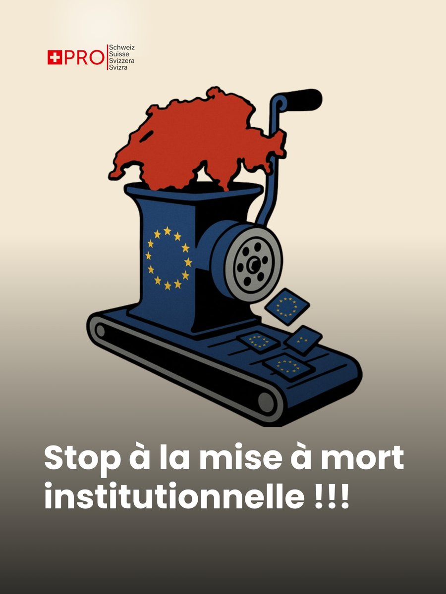 ProSuisseFR's tweet image. On ne parle pas de rituels, mais de démocratie.
Bruxelles veut imposer ses normes, copiées-collées sans débat ni vote.
C’est un abattage institutionnel : notre souveraineté et notre neutralité sont en jeu. 🇨🇭

👉 prosuisse.info/non-a-l-abatta…