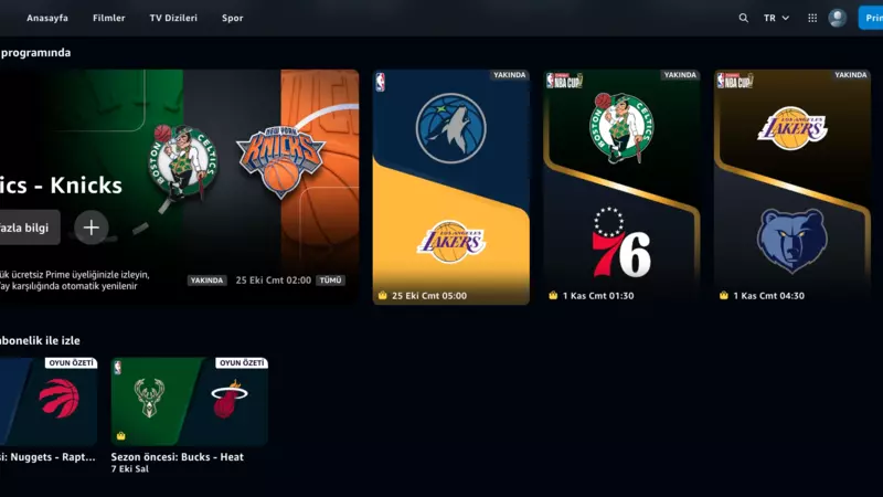 webtekno's tweet photo. Prime Video, Türkiye’de NBA yayın haklarını aldı.

25 Ekim’den itibaren NBA maçları Türkiye’de Amazon Prime Video üzerinden izlenebilecek. Yayınlar Türkçe anlatımla ve ekstra ücret olmadan sunulacak. https://t.co/PeDtQ5lveJ