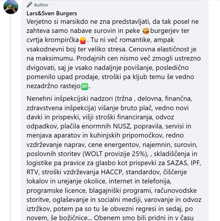 petrasovdat's tweet photo. Veriga burgerjev Lars & Sven je včeraj po 10 letih zaprla podjetje. Pojasnili so, zakaj (https://t.co/iwuJF5EOke ) https://t.co/sySWVGpGMl