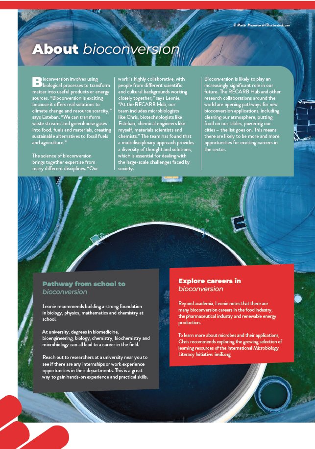 FUTURUMCareers's tweet photo. In our latest collection of free education resources, we explore bioconversion with Professor @Es_Marcellin, Professor @greeninglab and Dr @LeonieHag. They work together at the @Recarb_Hub, where they are using microbes to convert gases into protein through the process of bioconversion.

https://t.co/H8nywZmd9e