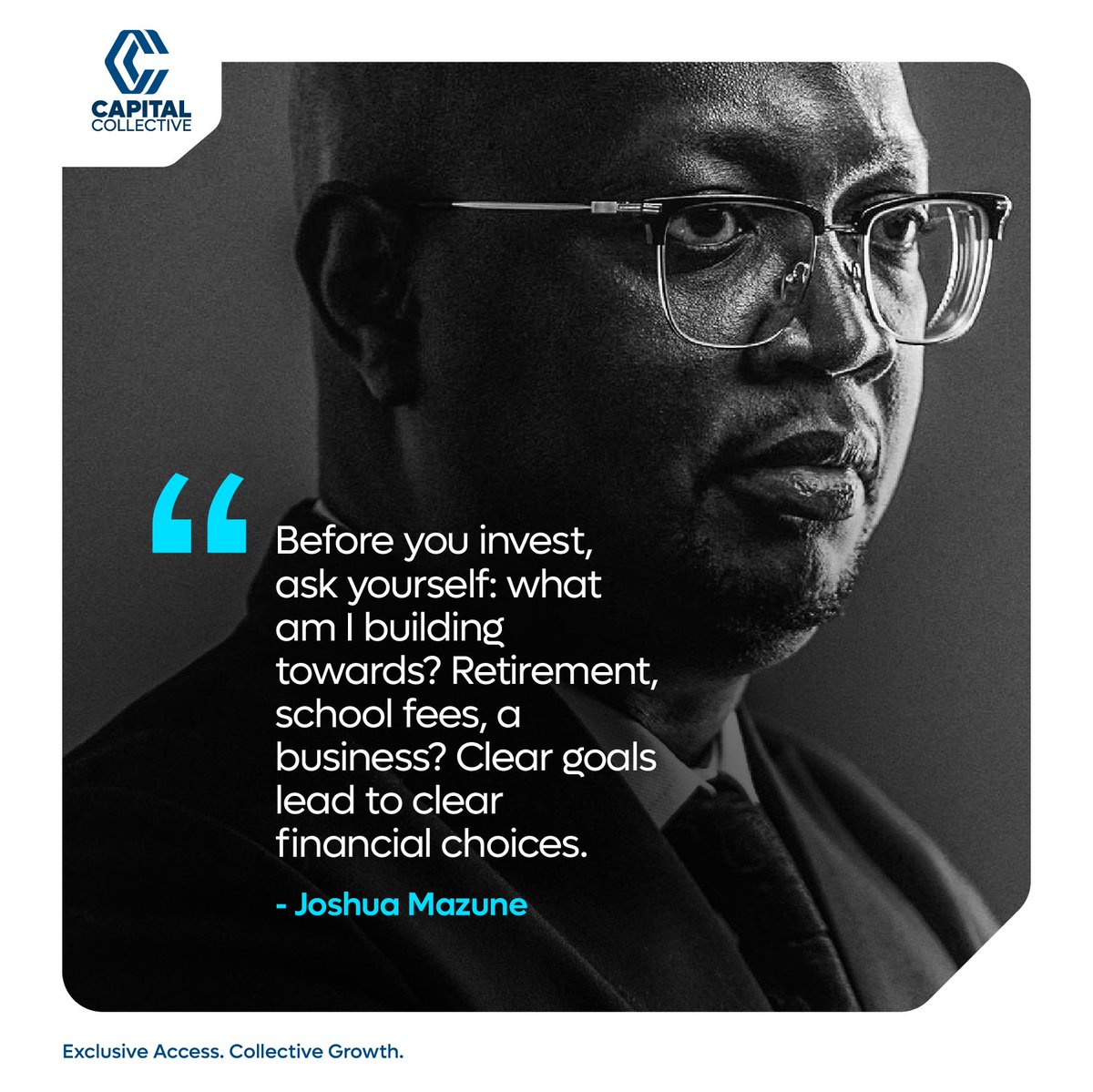 Mr <a href="/JoshuaMazune/">Mr. Mazune</a> reminds us to invest with intention because when your goals are clear, your money knows exactly where to grow

#CollectiveGrowth #ExclusiveAccess