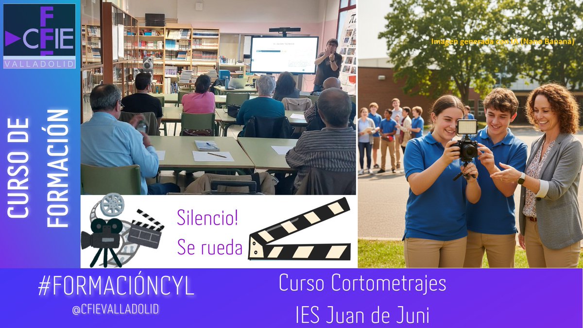 El profesorado del <a href="/iesjuandejuni/">IESJuanDeJuni</a> inicia una nueva aventura formativa con Sebas Juárez para aprender a grabar cortometrajes 🎥 que luego realizarán junto a su alumnado.
Creatividad, tecnología y aprendizaje en acción 💡
#TiCyL #FormacionCyL <a href="/educacyl/">Educación JCyL</a>