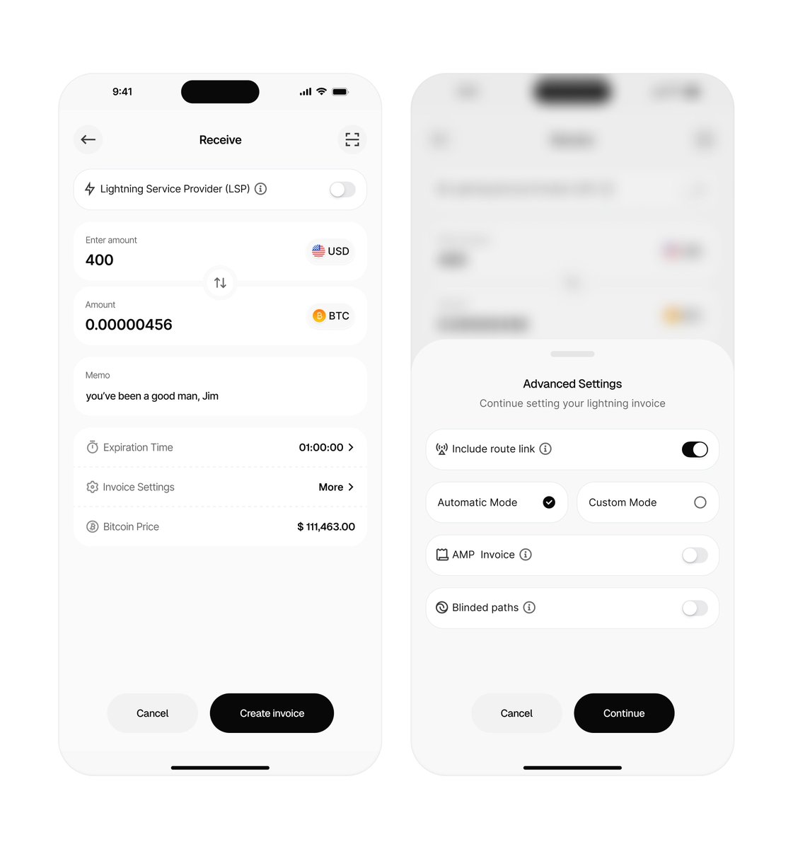 thetimileyin's tweet image. Sequel to my last post, I took the wallet design a flow further.

This time, I designed the “Receive via Lightning” flow

still maintaining the white spaces + soft grey tones  

#bitcoindesign #Bitcoin #lightning