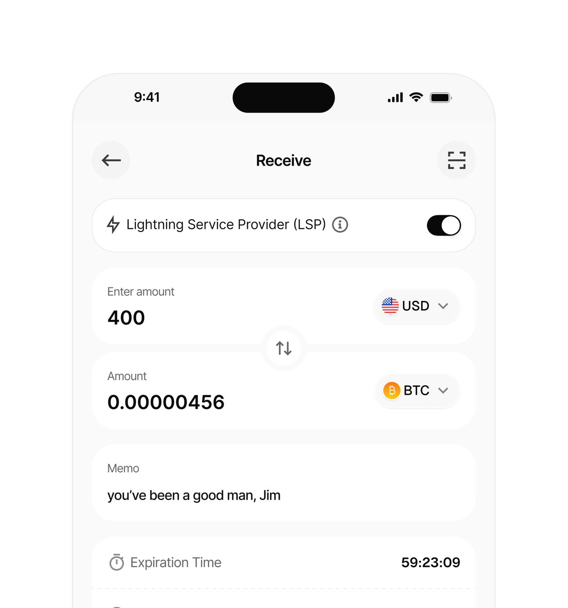 thetimileyin's tweet image. Sequel to my last post, I took the wallet design a flow further.

This time, I designed the “Receive via Lightning” flow

still maintaining the white spaces + soft grey tones  

#bitcoindesign #Bitcoin #lightning