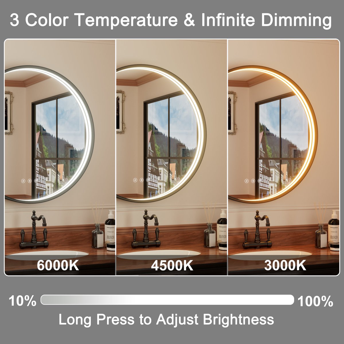 Rise &amp; Shine! ✨ Your perfect morning starts with our  Round LED Mirror!
🎵 Jam to your favorite tunes with built-in BT speakers!
💡 Set the perfect mood light
🖤 Chic Matte Black Frame 
🌀 No more fog! 
#SmartHome #Vanity #halloween
Get ready in style! 👇amazon.com/dp/B0FFB2JHWY