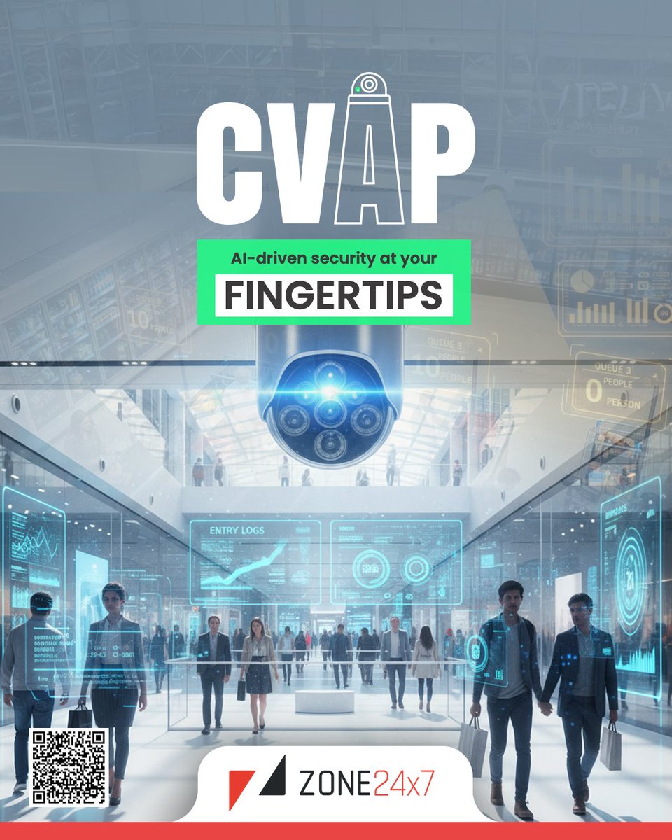 Zone24x7's tweet image. #Zone24x7&apos;s Cognitive Vision Analytics Platform (#CVAP) takes security beyond recording.

With real-time #IntrusionDetection and automated alerts, you can identify risks instantly and respond proactively.

👉 Speak with our team to explore CVAP for your business.