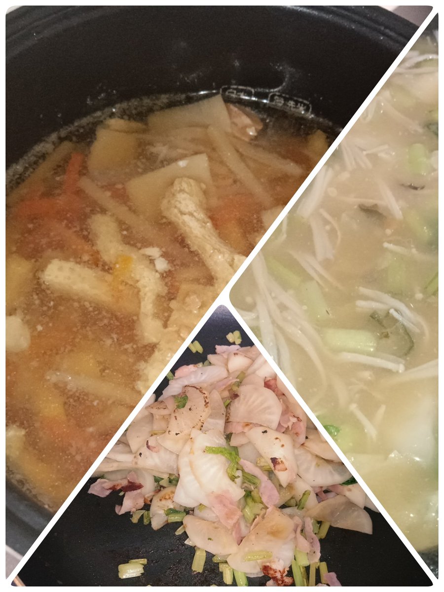 お疲れ様😊
私の携帯壊れてるのかなぁ？
画像やっと載せれたぞ！
炊きごみご飯 味噌汁
カブの炒めたの
#晩御飯
#おうちご飯