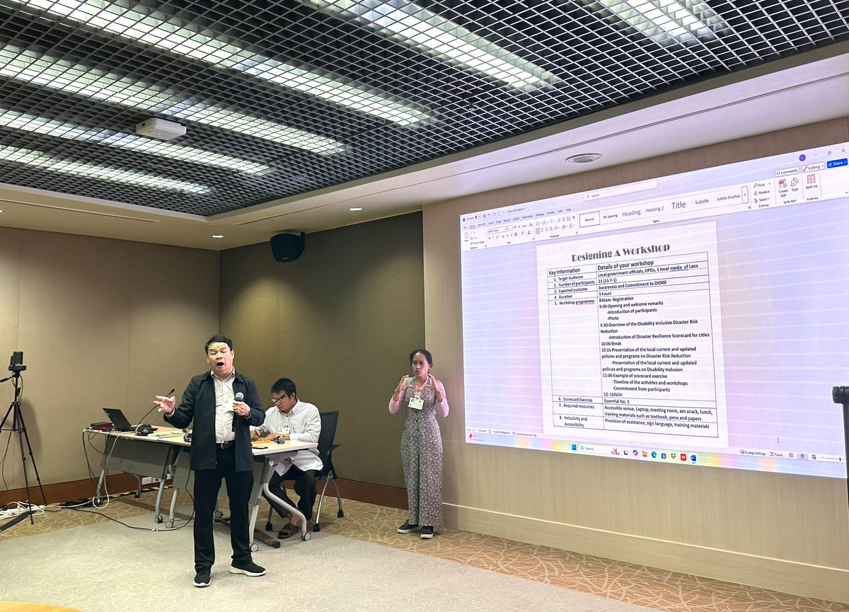 APCDAsiaPacific's tweet image. 📅 Oct 14-16, 2025 | APCD promoted DiDRR training with UNDRR in Bangkok! 🌏 14 reps from 6 countries learned urban resilience &amp;amp; Disability Inclusion Scorecard. Building disaster preparedness that includes everyone! 💪♿ #DiDRR #DisabilityInclusion #UNDRR #UrbanResilience #APCD