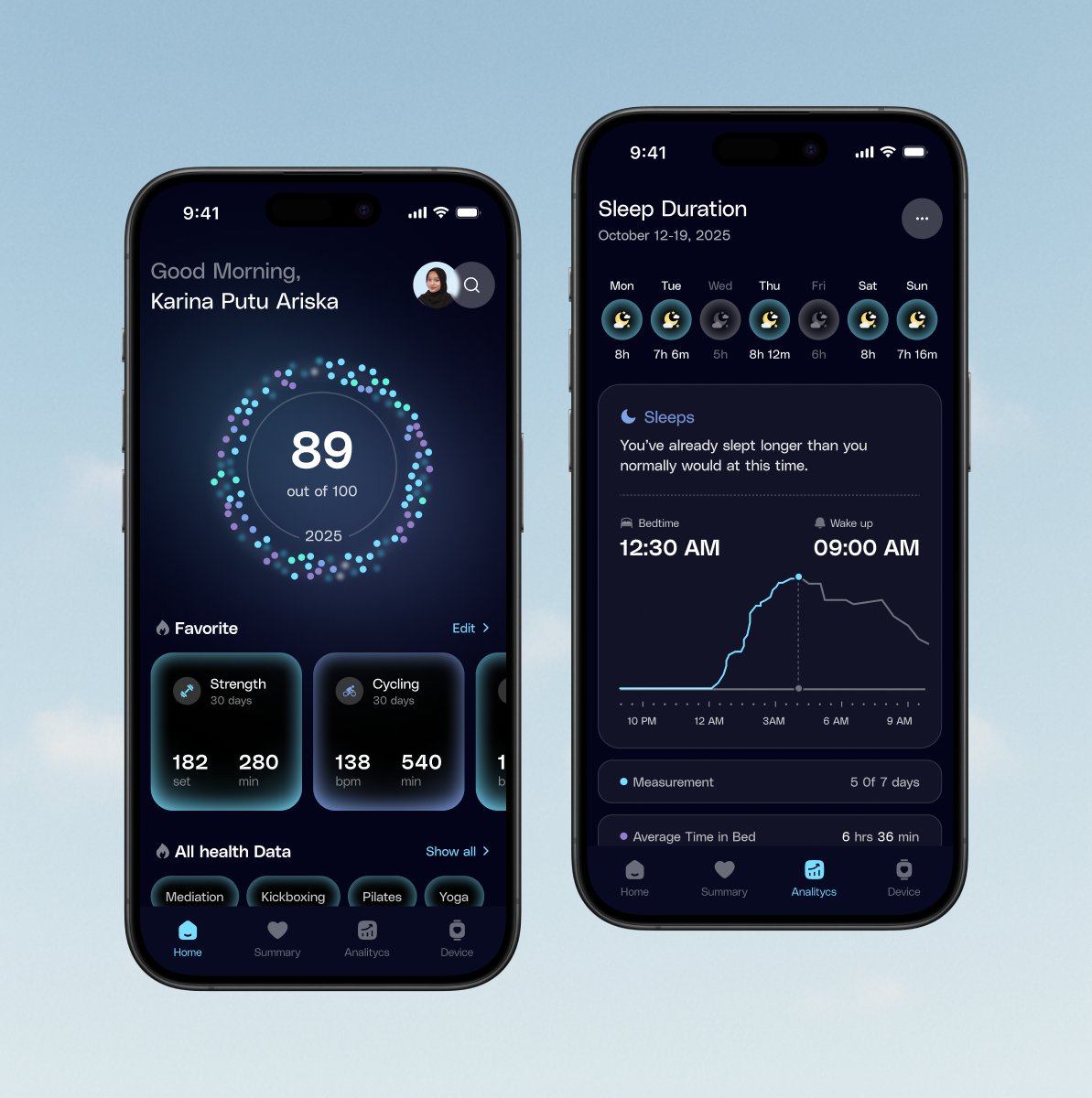 EmuraStudio's tweet image. Stay connected to your health, beautifully.
Track your sleep, steps, and workouts 🌙✨
#UIDesign #HealthApp #iOSDesign #DarkMode #MobileUI