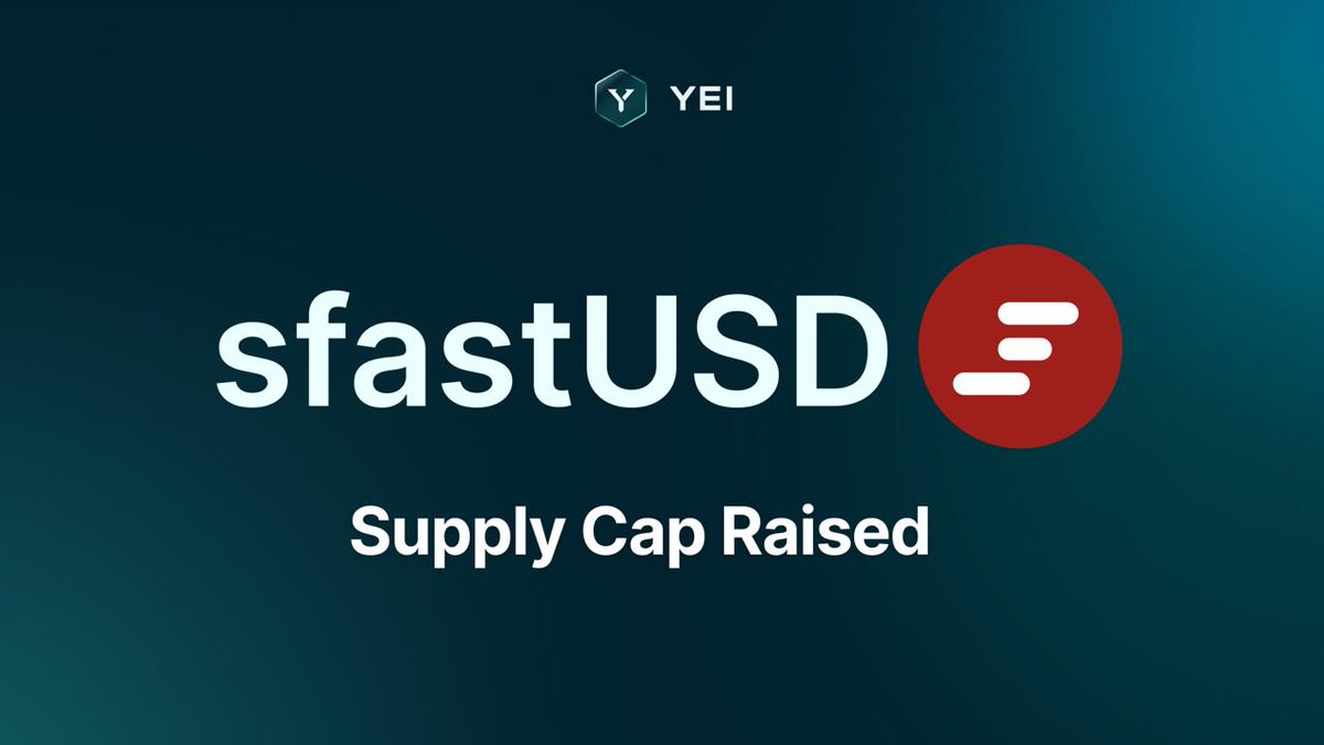 YeiFinance's tweet image. On Thursday at 10 AM UTC, the sfastUSD supply cap will be raised to 10 million!
sfastUSD is @Elixir’s RWA-backed, yield-bearing stablecoin, anchored by institutional-grade assets from leading financial giants like BlackRock, Hamilton Lane, and Apollo.
