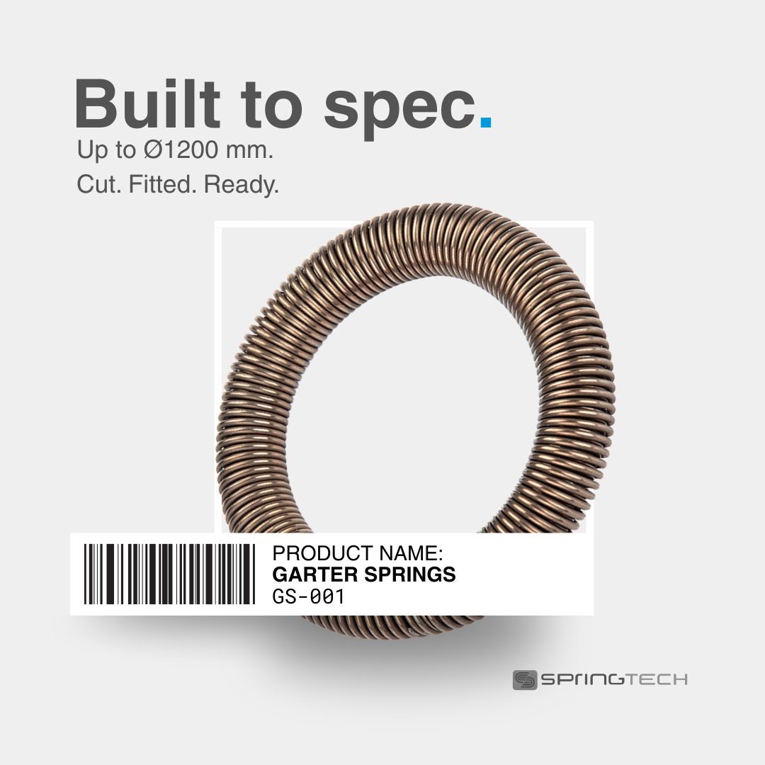 Springtech_UK's tweet image. Continuous radial force - in the bag.
Used in oil and mechanical seals, electrical connectors and drive belts or couplings, garter #springs maintain constant pressure around circular components - preventing leaks and contamination.
Discover more//bit.ly/3NtcxuM