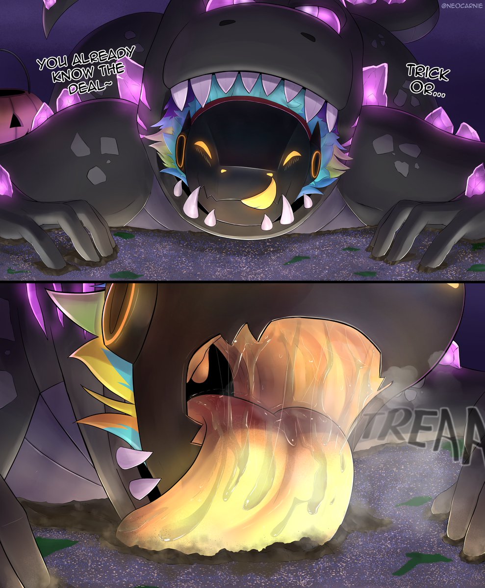 PrettyBigProto's tweet image. Mmm… trick or treat? I think I’ll just take both~ &lt;3
Art by @NeoCarnie