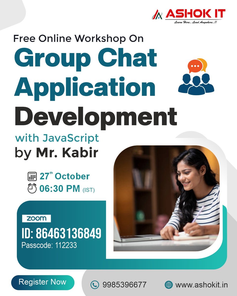 ashokitschool's tweet image. 🚀 Exciting Opportunity for Developers & Students!
📲 Register Now:tr.ee/GAUxs1
📅 Date: 27th October
⏰ Time: 06:30 PM (IST)
👨🏫 Trainer: Mr. Kabir
📍 Mode: Online (Zoom)
Registration: Absolutely Free!
#JavaScript #WebDevelopment #FullStackDeveloper #Coding