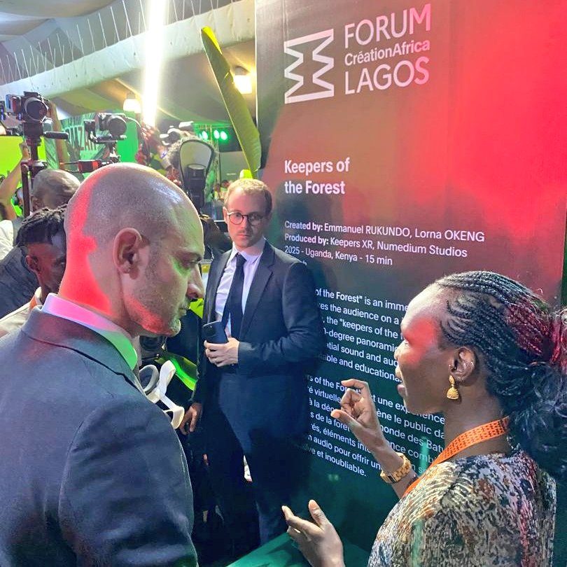 🎨 Ugandan creatives showcased their talents at #ForumCréationAfrica in Lagos!
3 days of creative energy — film, gaming, webtoons &amp; more 🎬🎮
French FM <a href="/jnbarrot/">Jean-Noël Barrot</a> stopped by <a href="/KeepersXR/">keepers xr</a>’s booth to experience their VR film — a project proudly supported by <a href="/FrenchEmbassyUg/">France in Uganda 🇫🇷🇺🇬</a>  🇺🇬🤝🇫🇷