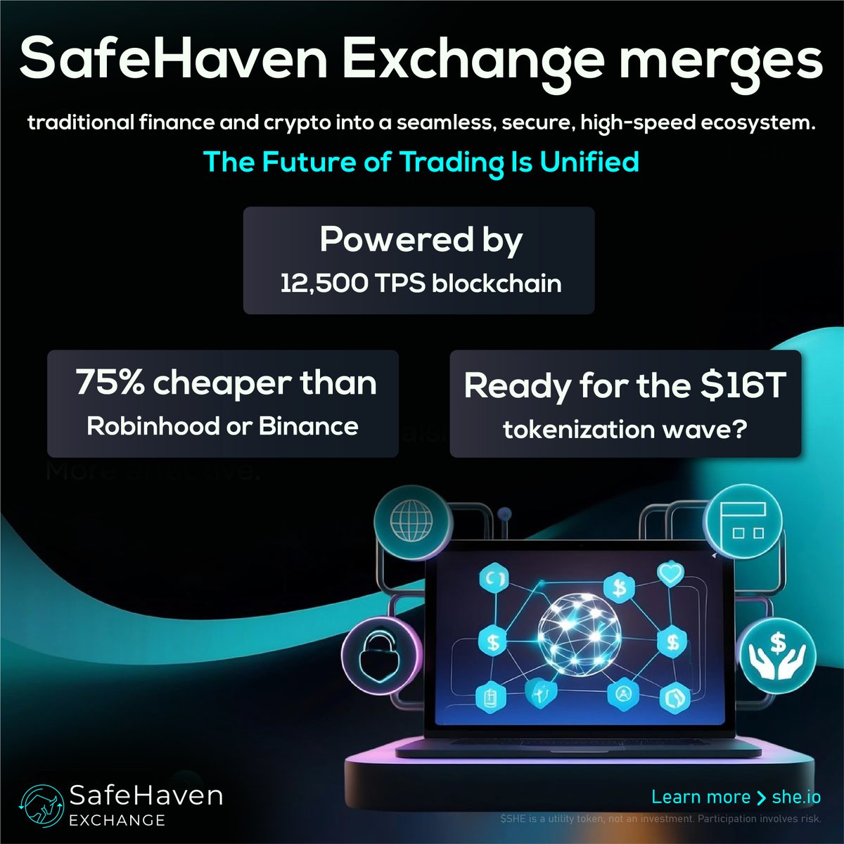 SafeHaven Exchange (@safehavenexch) on Twitter photo π  SafeHaven Exchange merges TradFi & Crypto
The future of trading isnβt divided β itβs π Unified.
β‘ Built on a 12,500 TPS blockchain, SafeHaven delivers:
πΈ 75% cheaper trades than Robinhood or Binance
π Full readiness for the $16T tokenization wave
π Experience a π  SafeHaven Exchange merges TradFi & Crypto
The future of trading isnβt divided β itβs π Unified.
β‘ Built on a 12,500 TPS blockchain, SafeHaven delivers:
πΈ 75% cheaper trades than Robinhood or Binance
π Full readiness for the $16T tokenization wave
π Experience a