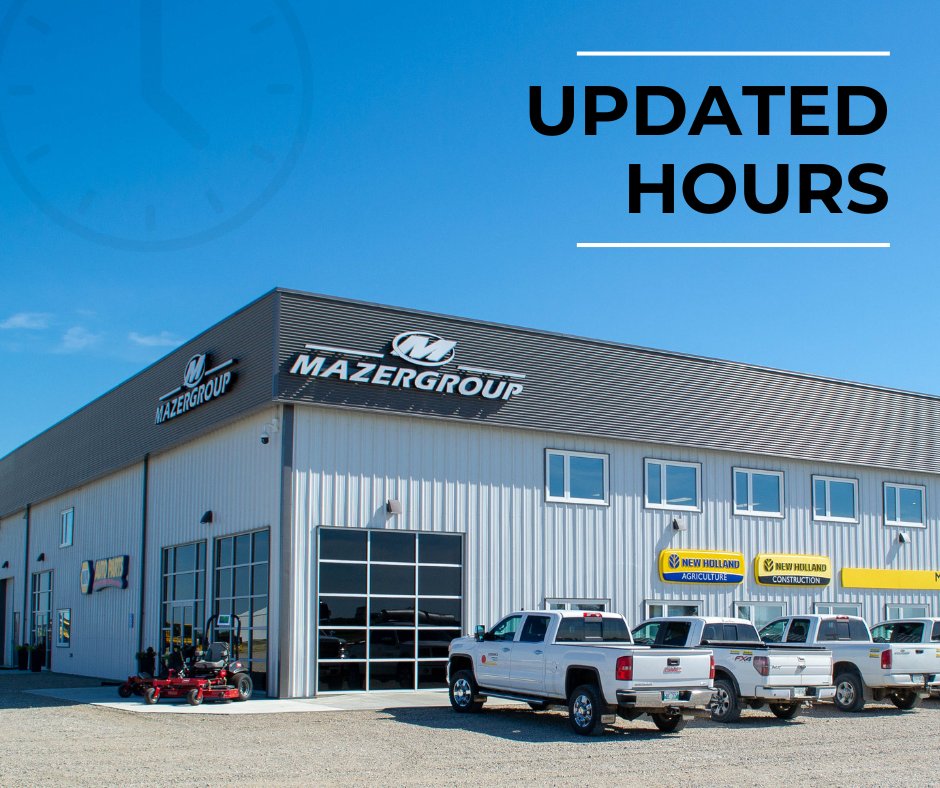 We have made it through the busy season and we are back to to normal hours.

Monday to Friday - 8am to 5pm
Saturday (Napa Locations only) - 8am to 12pm

To check out additional location info visit: mazergroup.ca
.
.
#mazergroup #locationhours #manitoba #saskatchewan