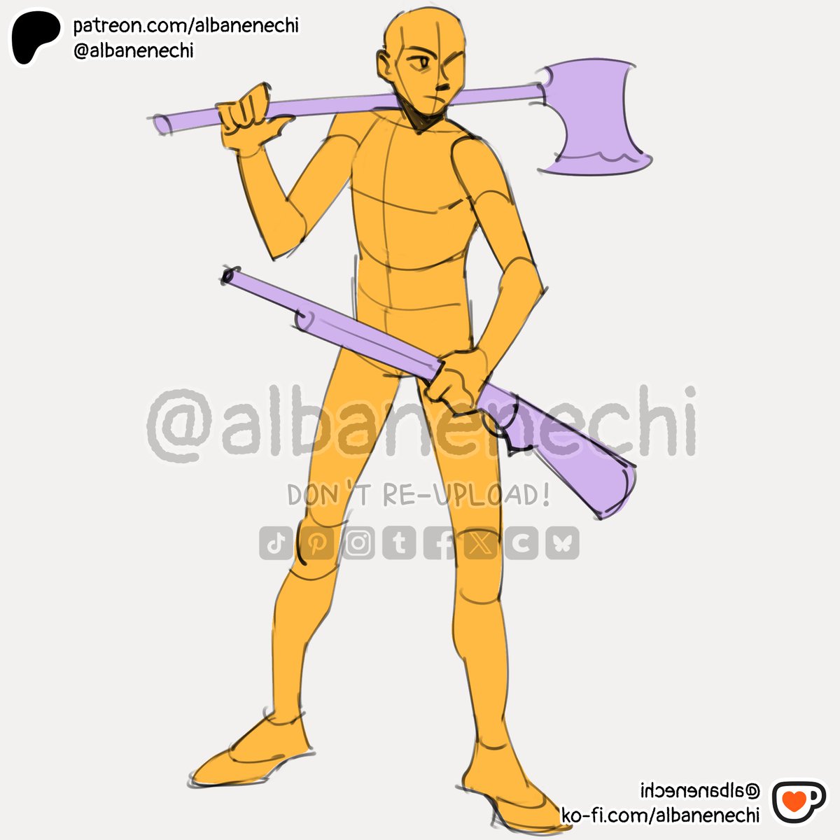 albanenechi's tweet image. Bases and pose refs pt 123 😈
5 more poses for patrons!
#drawingbase #poses #poseref #posereference #artbase #artreference