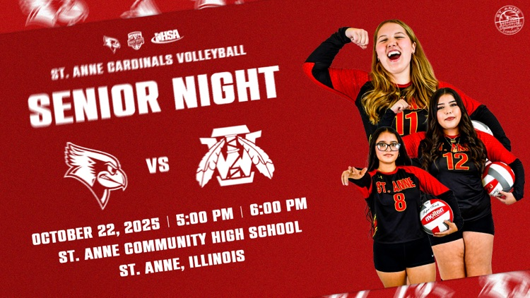 Cardinals volleyball will host their senior night tonight against Iroquois West! 🐦🏐

Come out and celebrate our seniors as they play their final home game!

#CardinalCulture