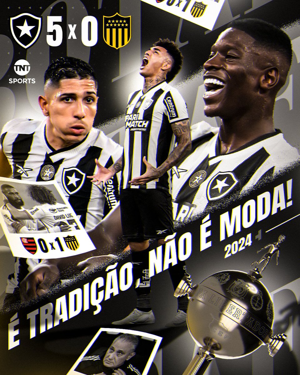 GOLEADA HISTÓRICA EM TEMPO DE BOTAFOGO! 🔥⭐🤩
Há exatamente um ano, o Glorioso atropelava o Peñarol pelo jogo de ida das semifinais da Copa Libertadores de 2024. Naquela noite, o time comandado por Artur Jorge não teve piedade dos uruguaios e emplacou um histórico 5 a 0. O ano