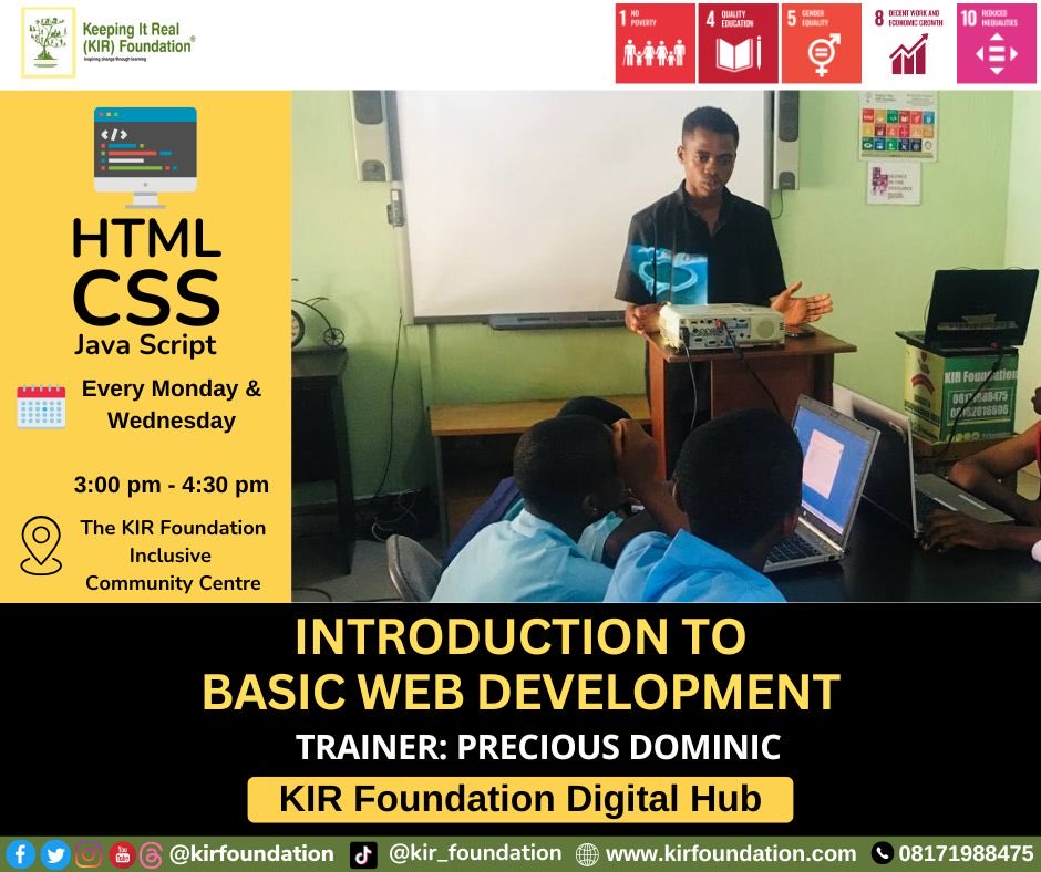 kirfoundation's tweet image. It’s #TechWednesday in #KIRFoundation!💻
Our amazing facilitator @preciousdo32073 will guide the Digital Hub members like Judah to explore CSS Box Model & Layout Basics, margin, border, padding, & content, as well as width.✨
#STEM