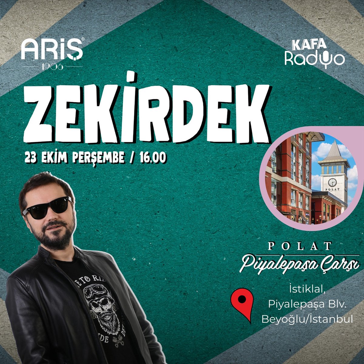 Zeki Kayahan Coşkun <a href="/zekikayahan/">Zeki Kayahan Coşkun</a> ile Zekirdek, 23 Ekim Perşembe günü, saat 16.00'da Polat Piyalepaşa Çarşı önünden canlı yayınla sizlerle! 📻

#isbirligi