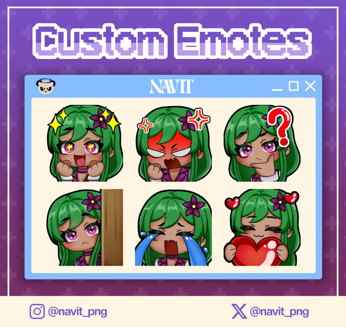 Navit_png's tweet photo. Emote Showcase!!✨

#chibiart #emoteartist #emotes #comissionsopen https://t.co/3xo83thuTu