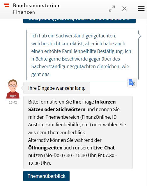 So viel zu dem Thema KI in der Behördenarbeit. Fred ist doof.