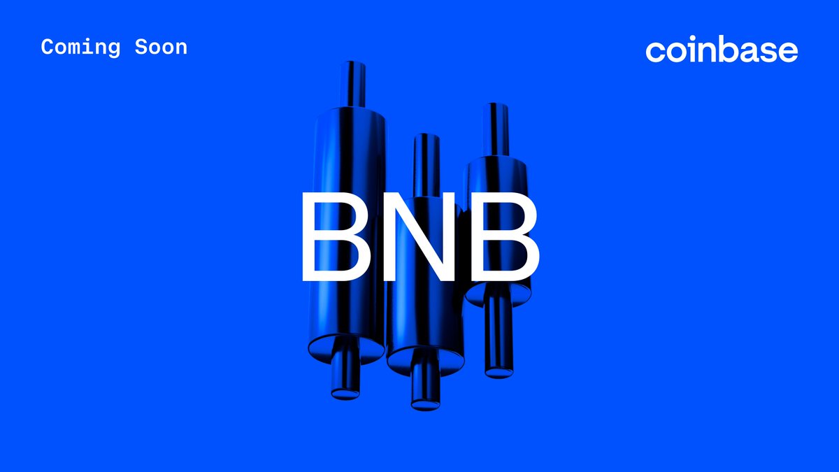 Coinbase will add support for BNB (BNB) on the BNB Smart Chain network. Do not send this asset over other networks or your funds may be lost. 

The opening of our BNB-USD trading pair will begin when liquidity conditions are met, in regions where trading is supported.