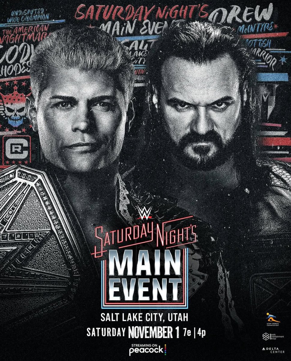 LuigiWrestling's tweet image. Oficial. Cody Rhodes (c) vs. Drew McIntyre en Saturday Night's Main Event por el Undisputed WWE Championship. Otra oportunidad titular para Drew... que puede acabar en otra derrota para él. Veremos si WWE aprieta el gatillo que no apretaron en WrestlePalooza.