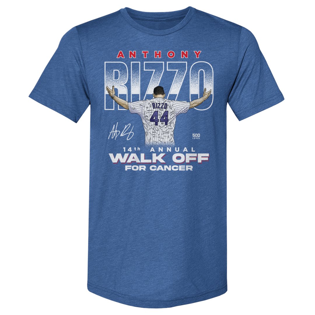 RizzoFoundation's tweet photo. The 2025 Walk-Off for Cancer shirt is HERE — and this one means even more.

Designed in honor of all our incredible warriors, this year’s shirt features the jersey Anthony wore at his retirement ceremony — signed by the kids he’s met during his hospital visits.

Every name represents courage, love, and hope — the true heart of the Walk-Off.

Join us on Sunday, December 7, 2025, in Parkland, FL (or virtually!) and wear your shirt proudly knowing you’re walking for every one of them.

Register now to get your custom shirt and make a difference: 

https://t.co/4iBYJeZyOm

#WalkOffForCancer #AnthonyRizzo #RizzoFoundation #TogetherWeWalk #TeamRizzo