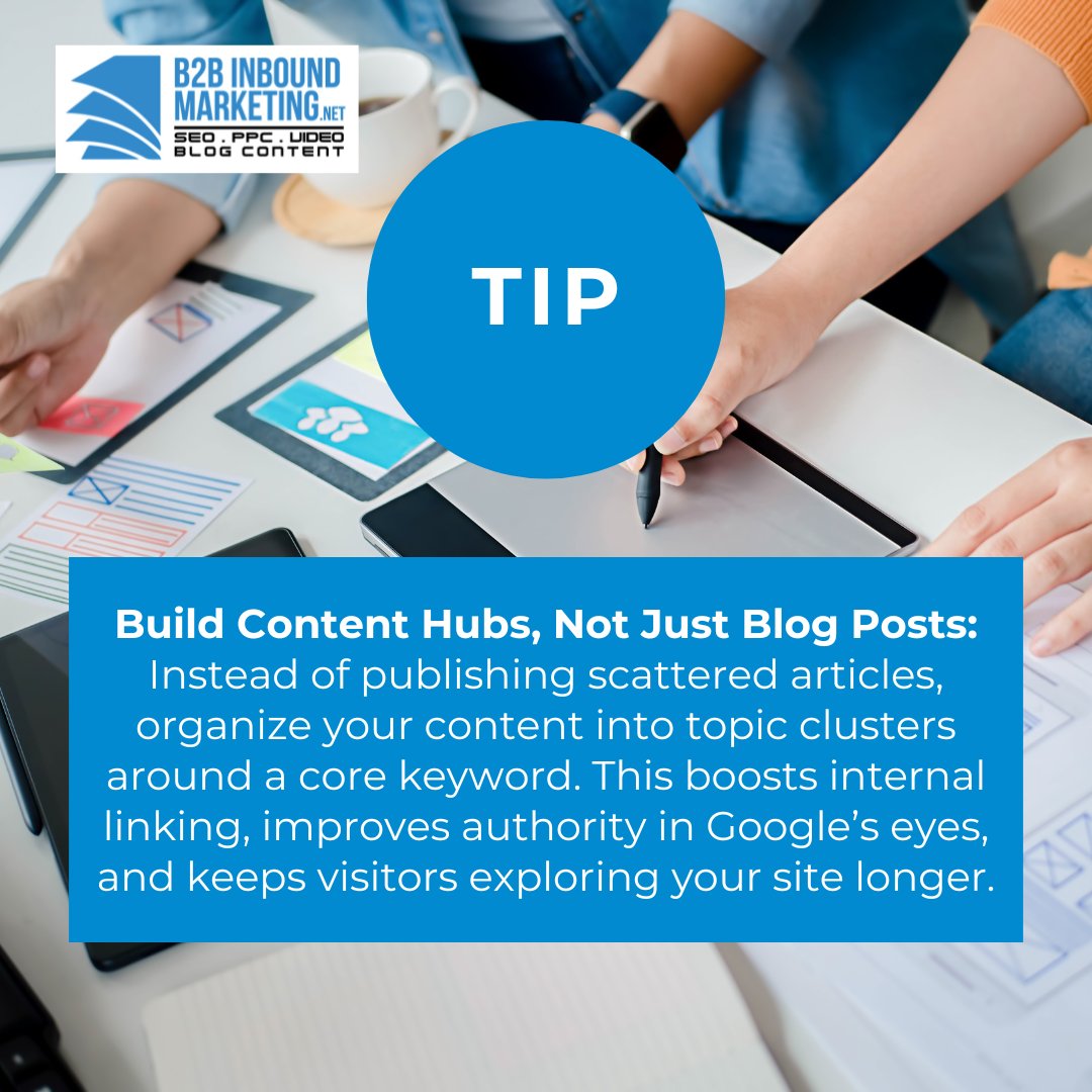 B2Bwebseo's tweet image. Instead of publishing scattered articles, organize your content into topic clusters around a core keyword. This boosts internal linking, improves authority in Google’s eyes, and keeps visitors exploring your site longer.
#SEO #ContentStrategy #SearchEngineOptimization