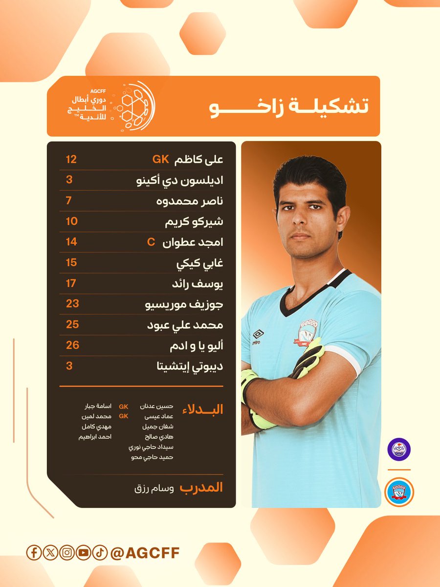 📄  - تشكيلة نادي سترة البحريني و نادي زاخو العراقي لمواجهة الليلة🤛🤜

#دوري_أبطال_الخليج_للأندية 🏆