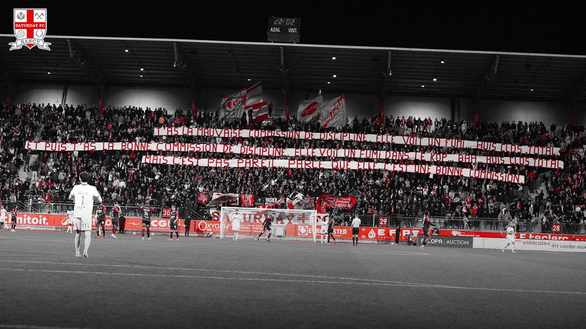 UltrasMadeinFR's tweet photo. ⚽️ Nancy - Amiens
📢 Le message du Saturday FC contre la commission de discipline !
📆 Lundi 20 octobre 2025
📸 @asnlfans
#ASNLASC https://t.co/lx7Sf2dIaX
