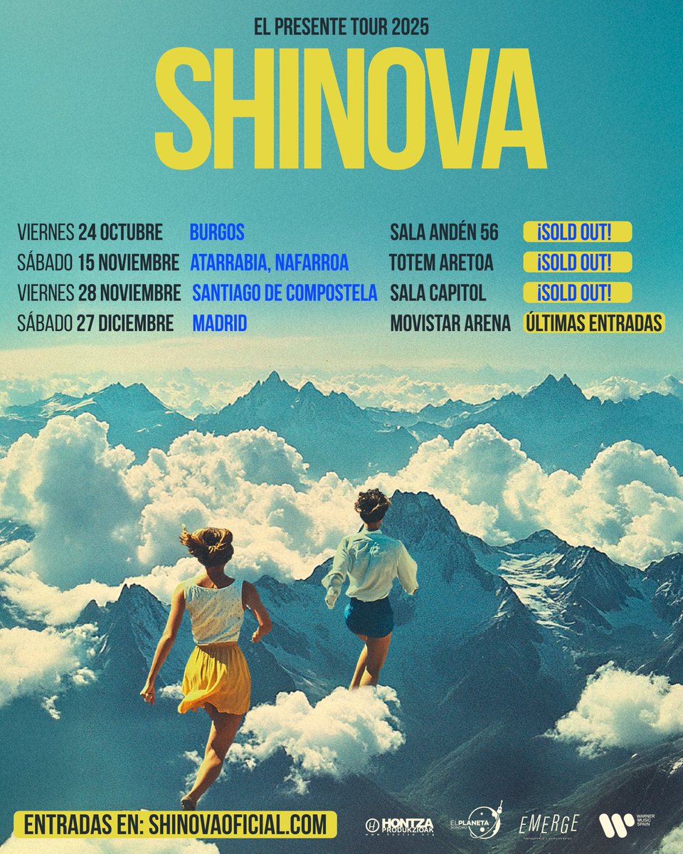 Decir que <a href="/shinovaoficial/">Shinova (oficial)</a> está triunfando con su gira "El Presente Tour 2025" es quedarse corto. Y las entradas para su actuación en el Movistar Arena de Madrid ya están volando. No te quedes sin la tuya… ¡Corre antes de que sea tarde!

#ElPlanetaSonoro #ArandaDeDuero #Shinova
