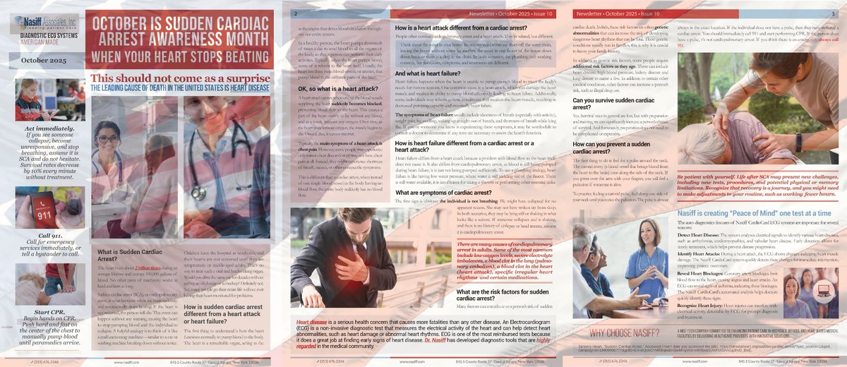 OCTOBER IS SUDDEN CARDIAC ARREST AWARENESS MONTH
The heart beats roughly 2 billion times in a lifetime and pumps 100,000 gallons of blood, making it an incredibly hard-working and long-lasting organ.
nasiff.com/wp-content/upl…
#Cardiology #HeartHealth #Cardiovascular #HeartDisease