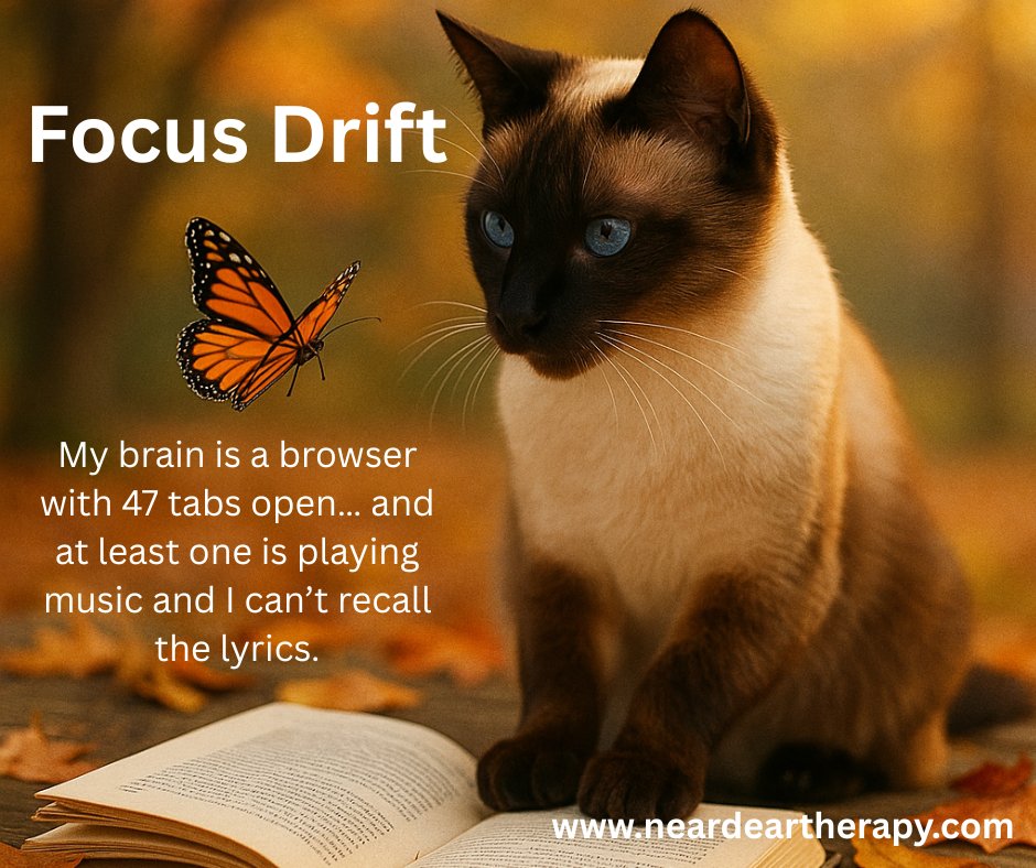 RatkovichAmy's tweet image. ADHD Awareness Month
Distraction isn’t laziness — it’s the brain’s way of seeking stimulation when interest fades. ADHD brains just focus differently.
#ADHDAwarenessMonth #ADHDLife #ExecutiveFunction #ADHDTips #Neurodivergent
neardeartherapy.com