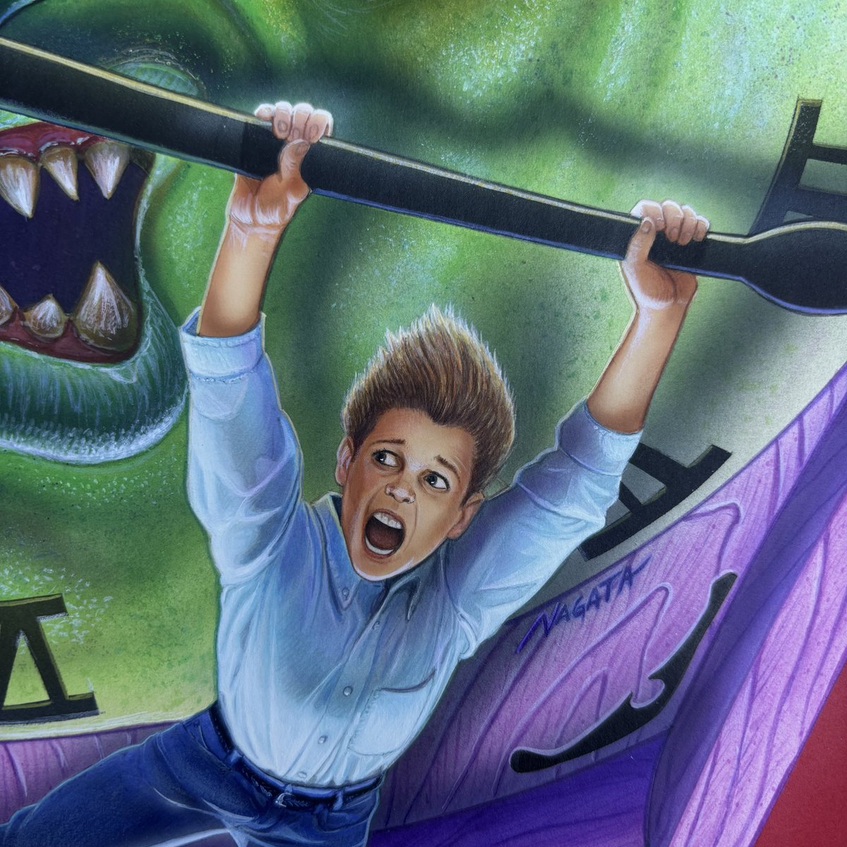 I’m Happy &amp; Sad at the same time ! Just sold the first Give Yourself Goosebumps cover I did way back in 1995 to @nostalgicgoosebumps  🎉💀 Slowly downsizing but you know still collecting 😆 #nagatacollection #goosebumps #horror #originalart #airbrush