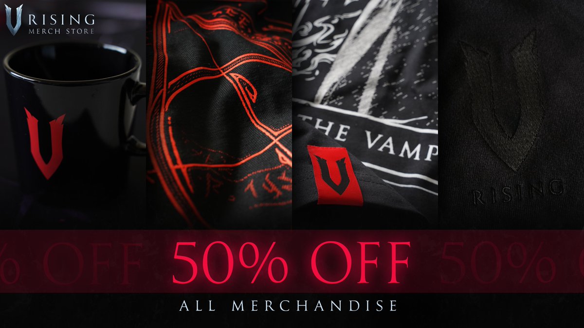 A Final Halloween Offering 🎃🍬
Savour the final sip. Our Merch Store is coming to a close, but we shall not leave a single drop! 

Get 50% off ALL V Rising merchandise this Halloween season, before it disappears into the night forever on November 4th!

sustainablebettermerch.com/collections/v-…