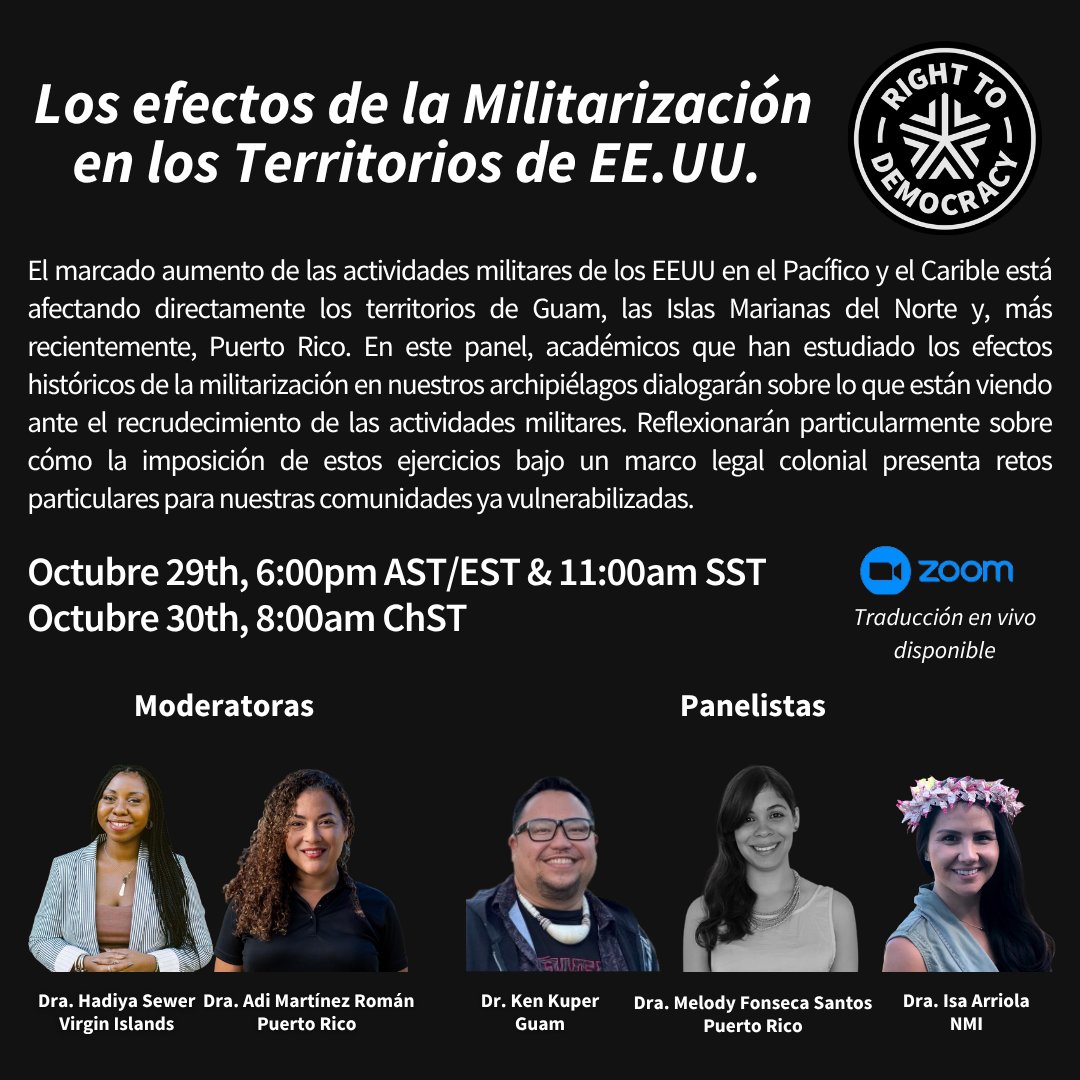 Regístrese en el siguiente enlace para unirse por Zoom:
us02web.zoom.us/webinar/regist…

Habrá traducción en vivo entre Inglés y Español