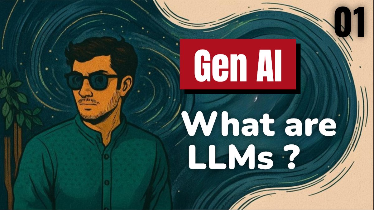 byteHumi's tweet image. Day 1 of Gen AI

Understanding Large Language Models (LLMs) - No BS Explanation

It will cover 

-- What is a LLM ?
-- How they actually work (Core Mechanism) ?
-- Training (How it learns)
-- Real World Examples
-- What are the Limitations ?

Watch the youtube Video (comments)