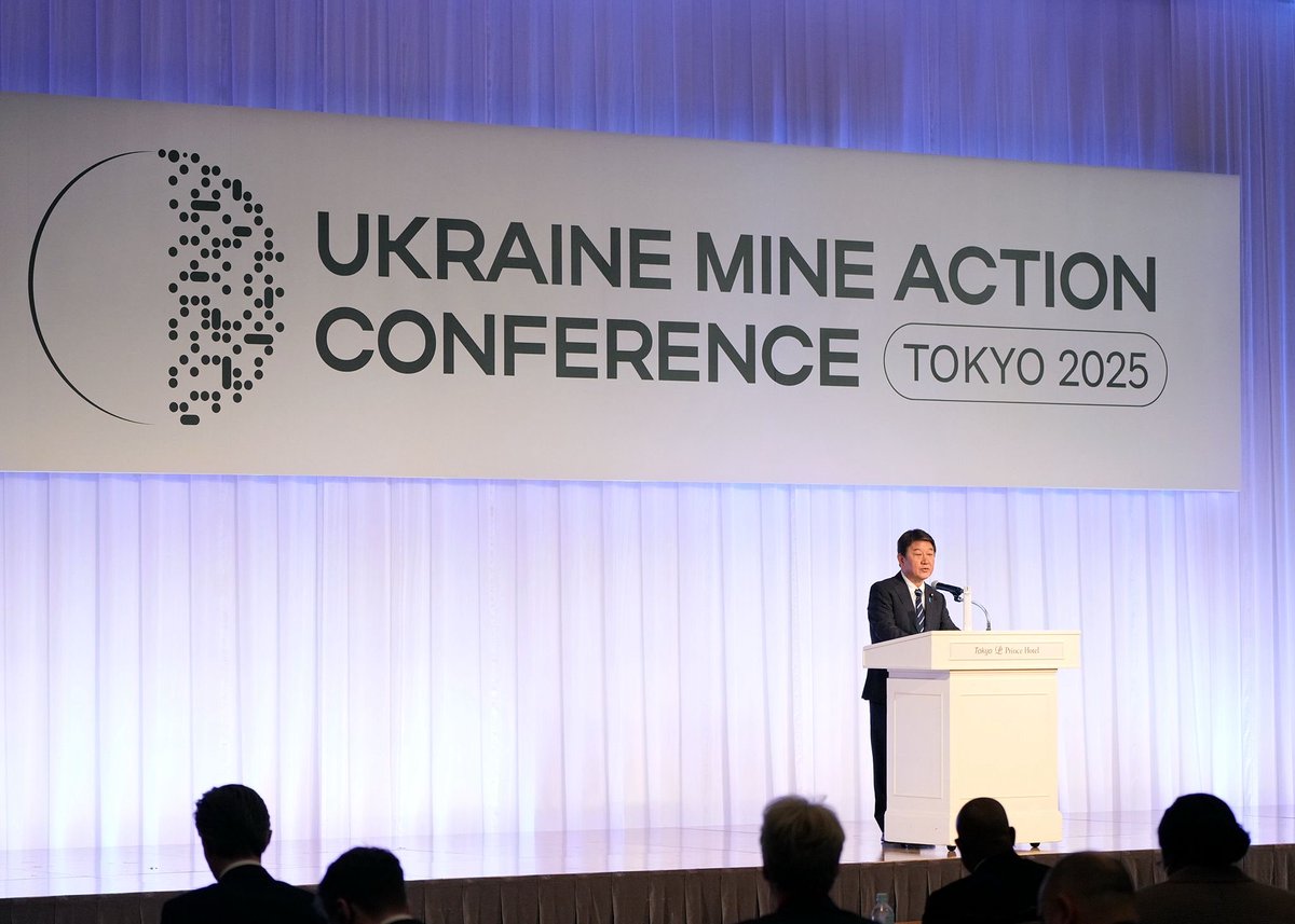 JPEmbUA's tweet image. 58 країн і 17 організацій зібралися на #TokyoUMAC2025. 🇯🇵Міністр закордонних справ Мотегі виголосив вступну промову та оголосив нову “Ініціативу підтримки розмінування України”, підкресливши, що 🇯🇵не шкодуватиме зусиль, аби 🇺🇦жила без загрози мін.
🔗 mofa.go.jp/press/release/…