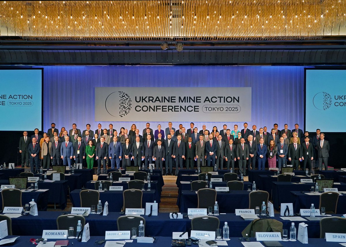 JPEmbUA's tweet image. 58 країн і 17 організацій зібралися на #TokyoUMAC2025. 🇯🇵Міністр закордонних справ Мотегі виголосив вступну промову та оголосив нову “Ініціативу підтримки розмінування України”, підкресливши, що 🇯🇵не шкодуватиме зусиль, аби 🇺🇦жила без загрози мін.
🔗 mofa.go.jp/press/release/…