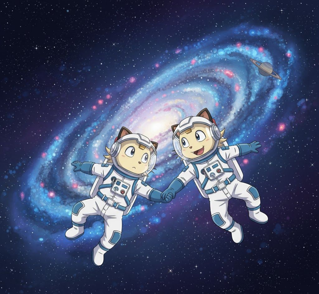 meowthbased's tweet image. Exploring the universe with the one who’s always by your side. When you rise together, the stars are the limit.