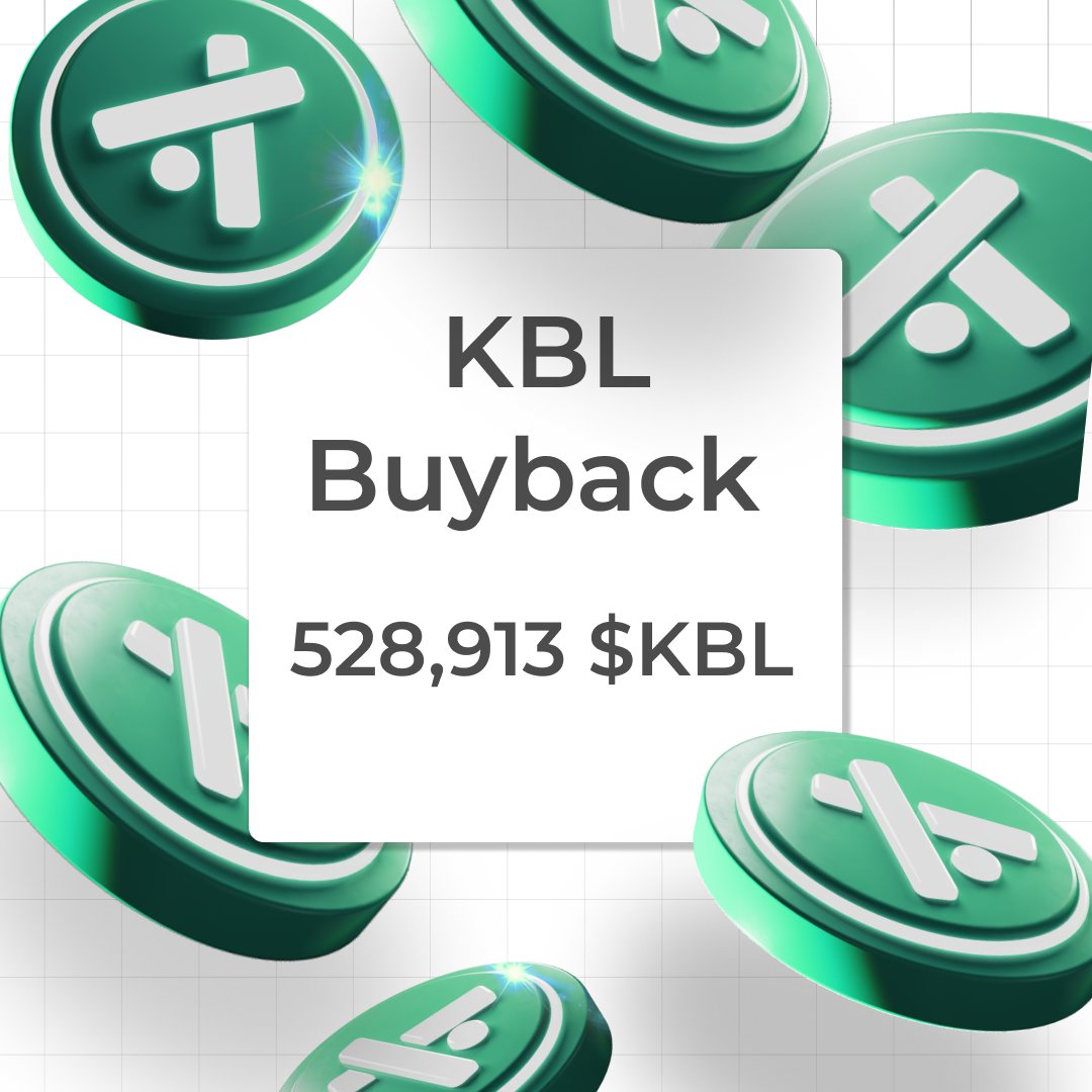 Kabila (@kabilaapp) on Twitter photo $KBL buyback complete! ✅       
528,913 $KBL has been bought back and sent to the ecosystem growth treasury.         
This is part of our commitment to strengthening $KBL and fuelling ecosystem growth.      
Kabila Platform Fees = KBL Buybacks 🔄 $KBL buyback complete! ✅       
528,913 $KBL has been bought back and sent to the ecosystem growth treasury.         
This is part of our commitment to strengthening $KBL and fuelling ecosystem growth.      
Kabila Platform Fees = KBL Buybacks 🔄